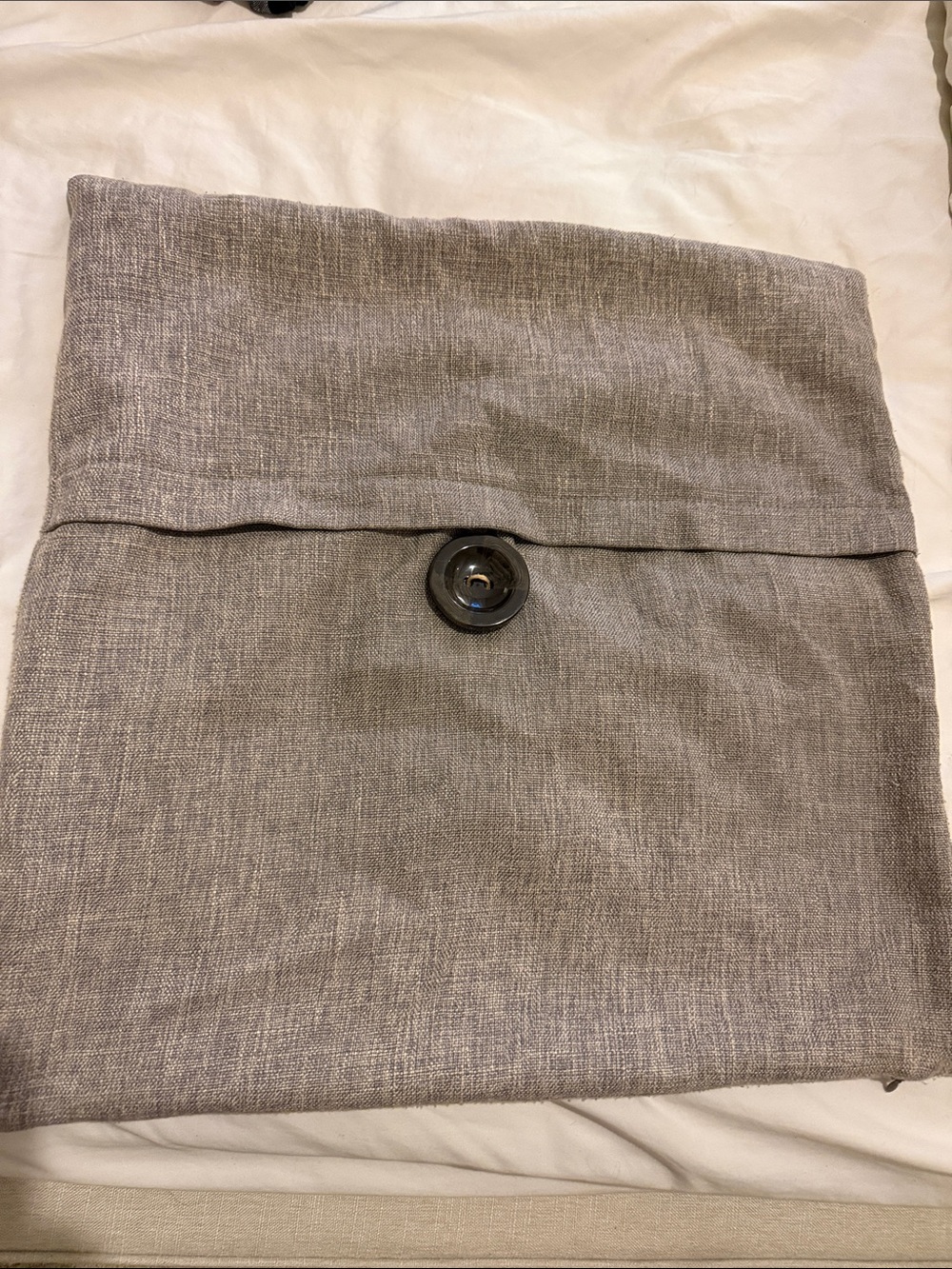 Neutral Linen-Look Foldover with Button pillow cover 18x18